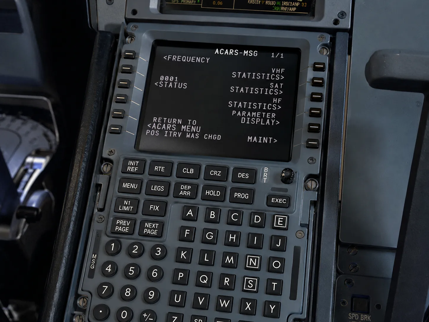 Interface ACARS/CDU no cockpit