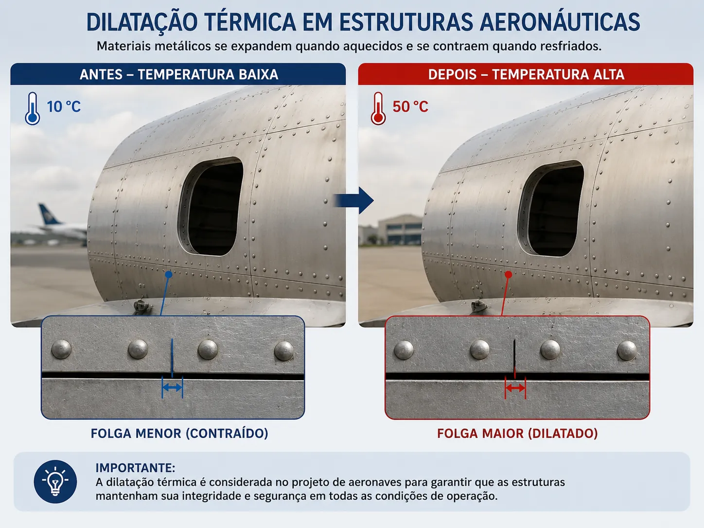 Dilatação térmica em estrutura aeronáutica